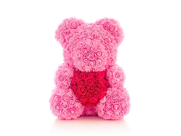 flower teddy bear purple