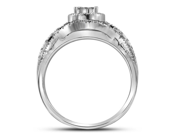 1/3 Carat (ctw H-I, I1-I2) Diamond Engagement Ring in 10K White Gold - 8.5