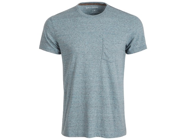 Sun + Stone Men's Devin Contrast Chain Stitch T-Shirt,Navy Size Medium