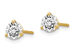 3/4 Carat (ctw VS2-Si1, D-E-F) Lab Grown Diamond Solitaire Stud Earrings in 14K Yellow Gold 3-Prong