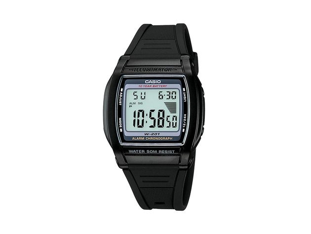 Casio Men's Digital Chronograph Watch with 50 Meters Water Resistance, Hourly Chime and Daily Alarm, Black (New Open Box)