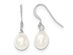 White Freshwater Cultured Pearl 8-9mm Dangle Earrings in Sterling Silver