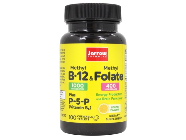 Jarrow Formulas - Methyl B12 & Methyl Folate Lemon - 100 Chewable Tablets
