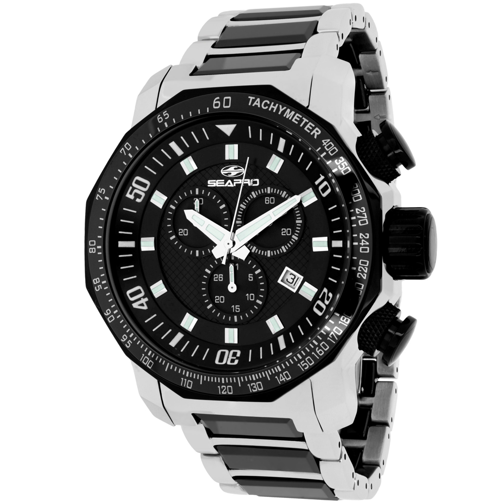 Seapro Men's Coral Black Dial Watch - SP6122