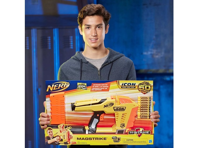 NERF ICON Series Air-Powered Magstrike Rapid AS 10 Blaster, Material: Plastic, Suggested Age: 8 Years and Up