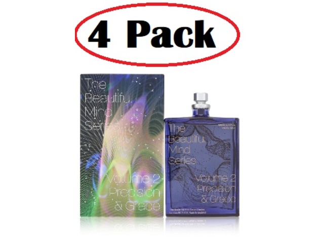 4 Pack of Volume 2 Precision & Grace by The Beautiful Mind Series Eau De Toilette Spray (Unisex) 3.5 oz