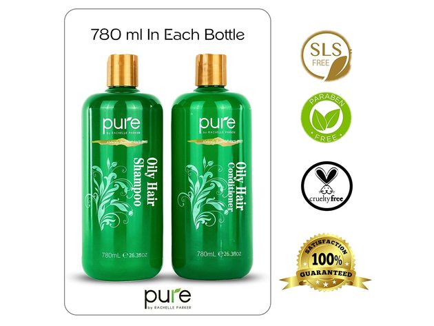 Shampoo & Conditioner Set for Oily Hair. Hair Strengthener & Itchy Scalp Shampoo Treatment.