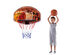 Wall Mounted Fan Backboard With Basketball Hoop and Rim Outdoor Indoor Sports - Multicolor