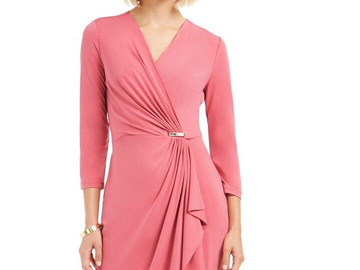 Charter Club Women s Faux Wrap Dress Pink Size Medium StackSocial