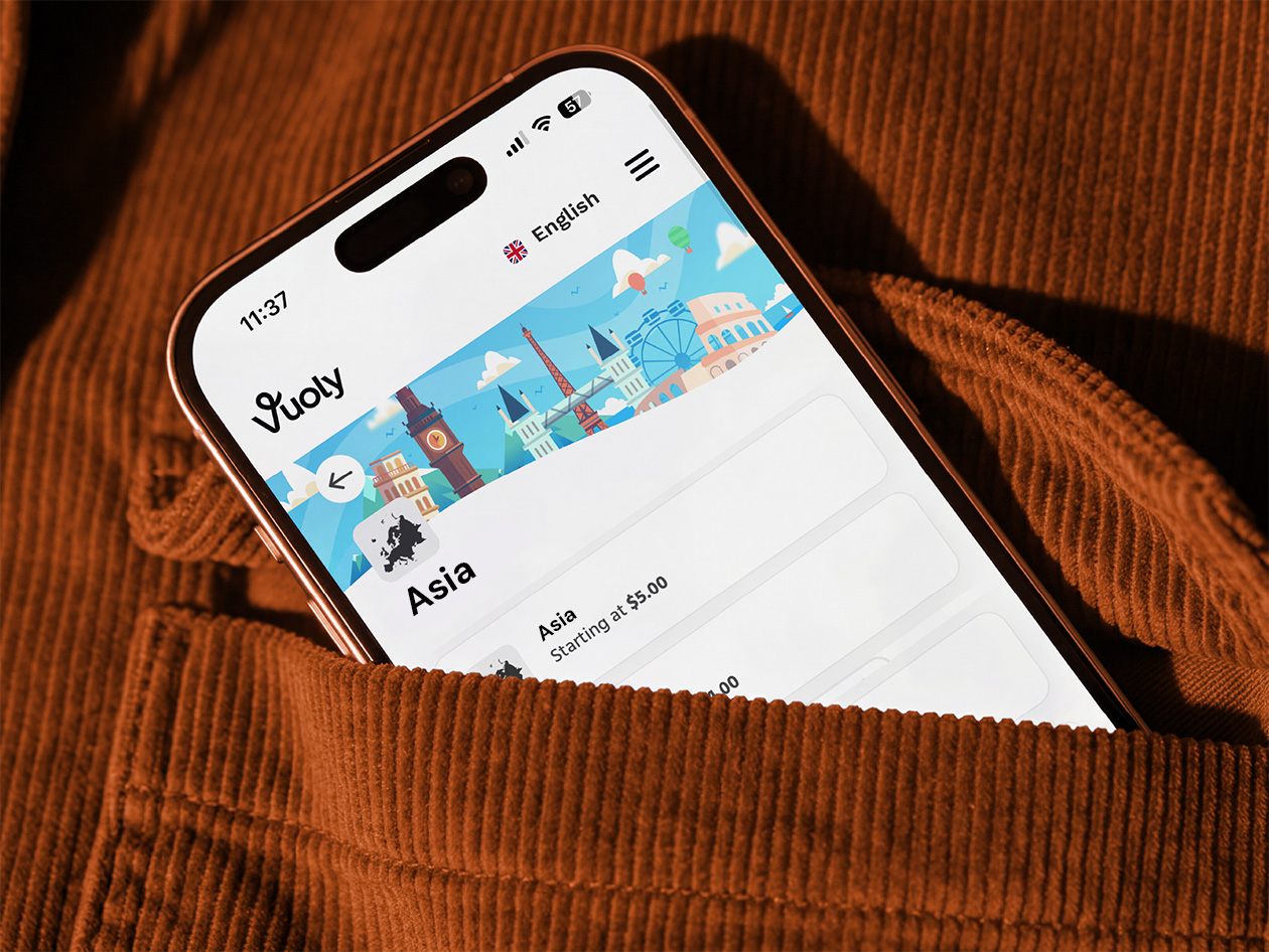 Vuoly eSim Mobile Data Plan: Asia - 20GB/30 Days