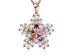 Rainbow Snowflake Necklace with Baguette Cut Swarovski Crystals (Rose Gold)