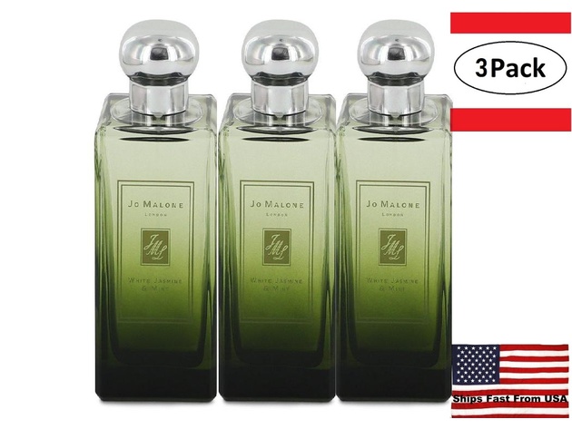 3 Pack Jo Malone White Jasmine & Mint by Jo Malone Cologne Spray (Unisex Unboxed) 3.4 oz for Women