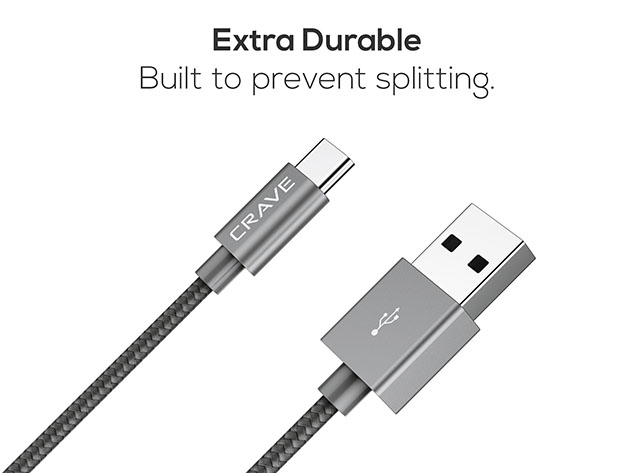 Crave USB-A to USB-C Cable (Slate)