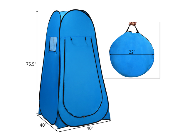 Costway Portable Pop up Camping Fishing Bathing Shower Toilet Changing Tent Room - Blue