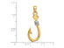 14K Yellow Gold Fish Hook With Rope Charm Pendant Necklace with Chain