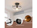 Costway Semi Flush Mount Ceiling Light Fixture Industrial Seeded Glass Pendant Lamp - Black