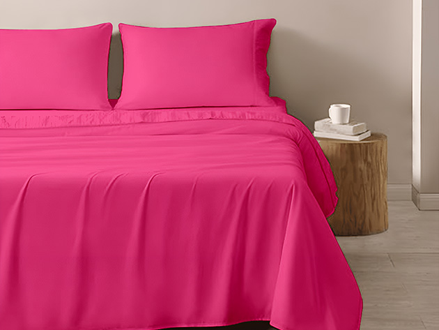 4-Piece Microfiber Sheet Set (Pink/Queen)