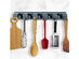 Costway Mop Broom Holder Garden Tool Rack Organizer 5 Positions w/6 Hooks Wall Mounted - Dark Grey