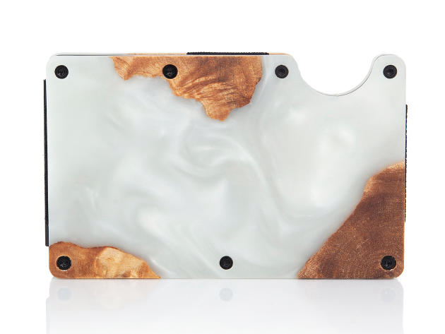 Wood & Resin Smart Wallet (Pearl White)