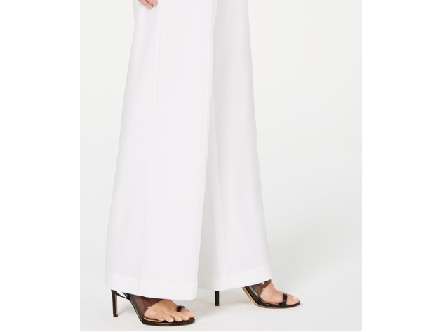 INC International Concepts Women's Petite Side-Belt Wide-Leg Pants White Size 8 P