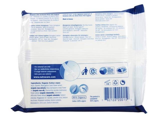Natracare - Soft Organic Cotton Intimate Wipes - 12 Wipe(s)