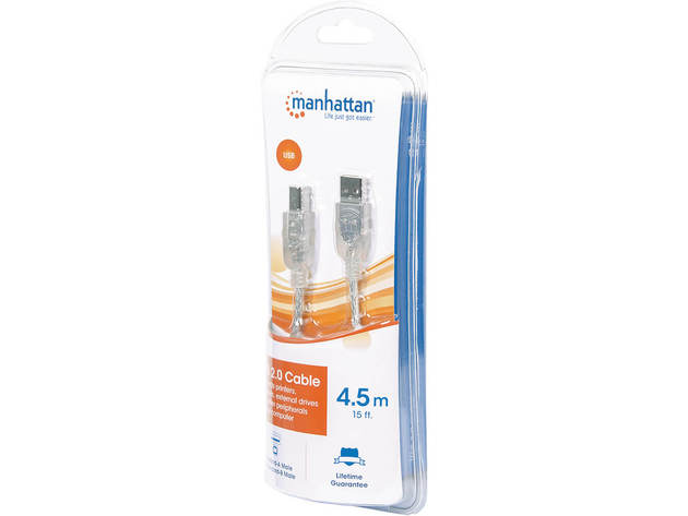 manhattan 393836 15 Ft. Hi-Speed USB Device Cable