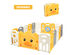 Costway 16-Panel Foldable Baby Playpen Kids Yellow Duck Yard Activity Center w/  Sound - Yellow + White