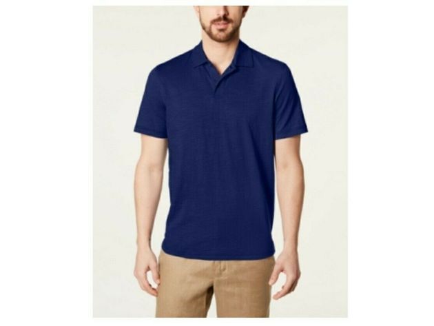 Tasso Elba Men's Slub Polo Dark Blue Size XXX Large