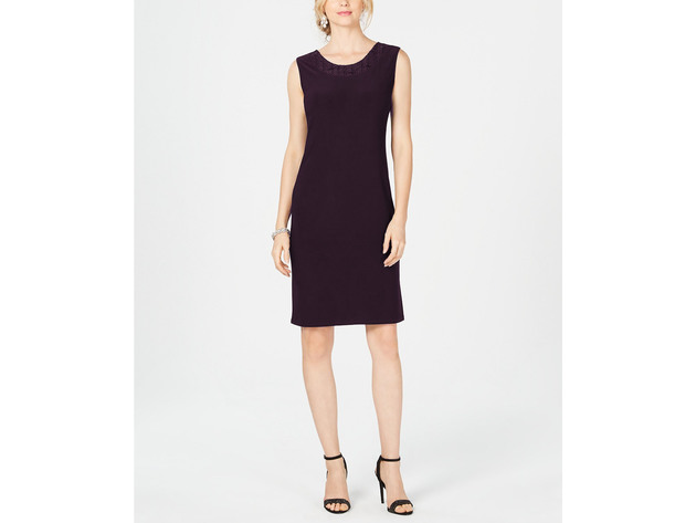 R & M Richards Women's Embellished Dress & Duster Jacket Plum Size 20W