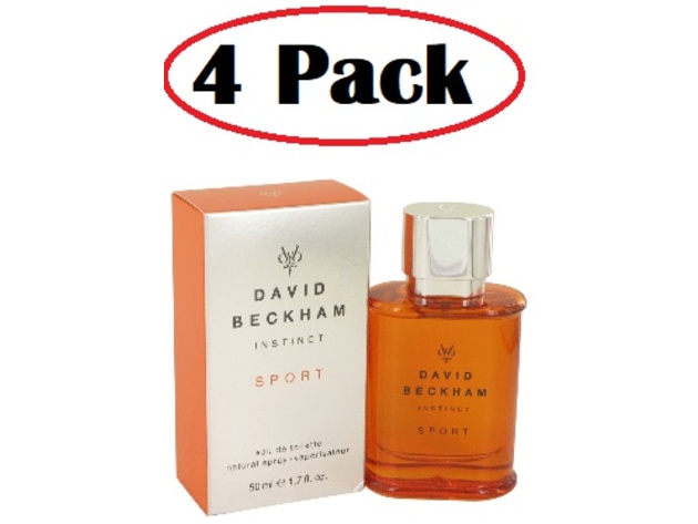 4 Pack of David Beckham Instinct Sport by David Beckham Eau De Toilette Spray 1.7 oz