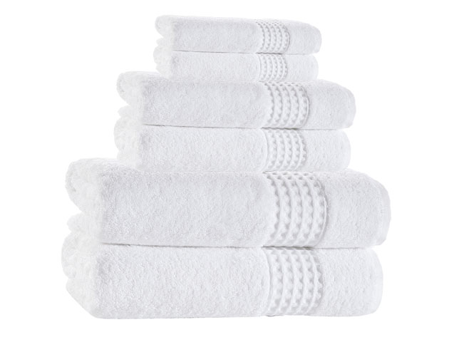 Ela Turkish 6-Piece Towel Set (White)