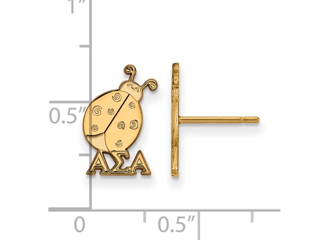 14K Plated Silver Alpha Sigma Alpha XS Post Earrings