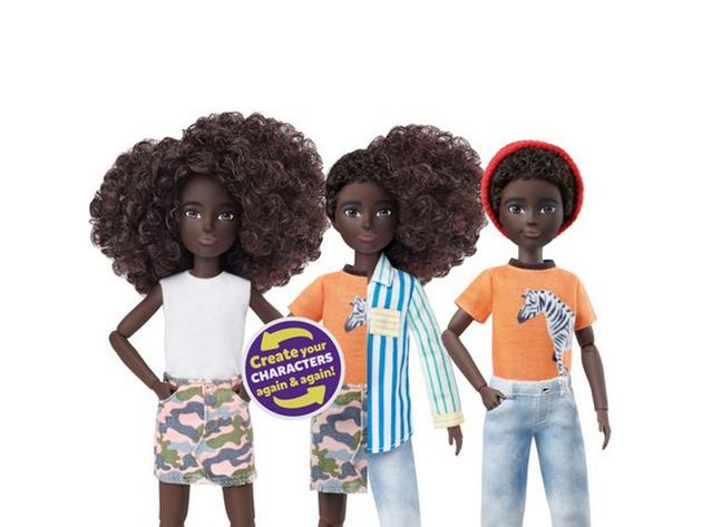 Creatable World Deluxe Character Kit with Customizable Doll for Creative Play, Black Curly Hair