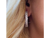 Silver Hoop Earrings with Princess Cut White Diamond Cubic Zirconia