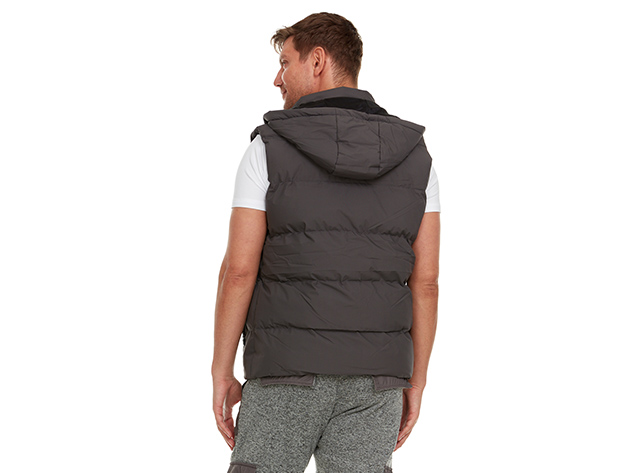 Helios Paffuto Heated Unisex Vest with Power Bank (Gray/XXL) | StackSocial