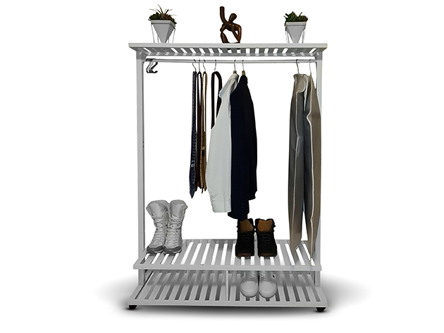 3-in-1 Bamboo Clothes Rack with 10 Pack S Hooks | theChive University