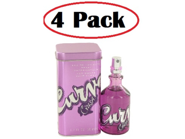 4 Pack of Curve Crush by Liz Claiborne Eau De Toilette Spray 1.6 oz