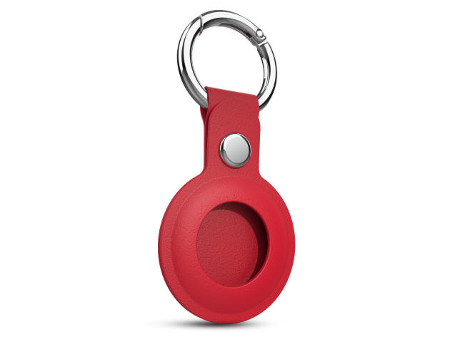 Hypergear AirCover: Vegan Leather Keyring for AirTag (Red)