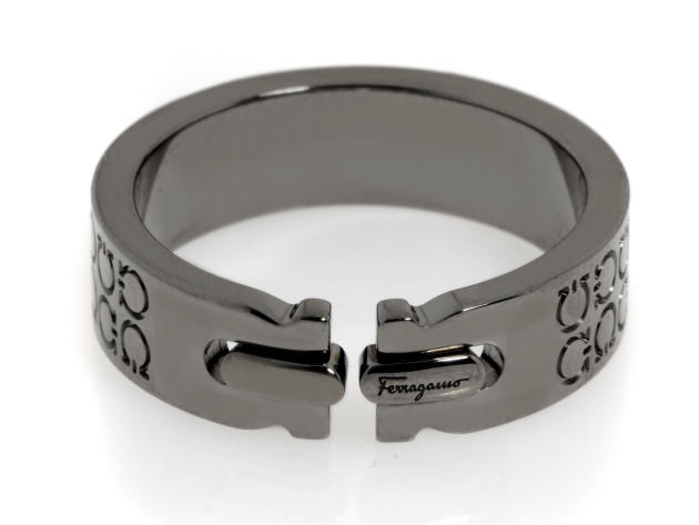 Ferragamo Gancini Rhodium Silver Ring Sz 10.25 703406 (Store-Display Model)