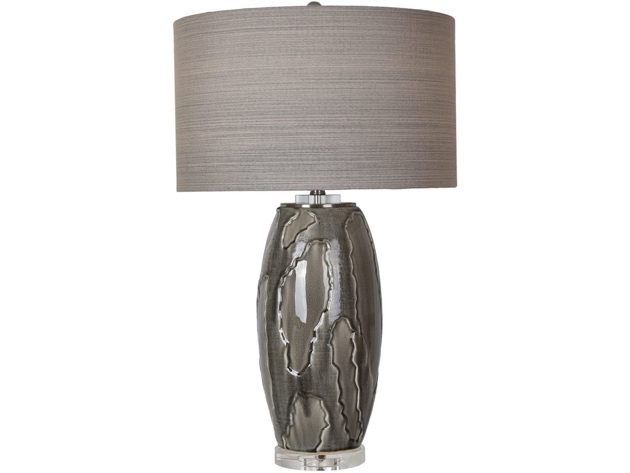 Crestview CVAP2052 Collection Pompe Grey Multi Obsidian Ceramic Table Lamp (Used, Damaged Retail Box)