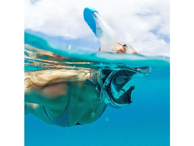 WildHorn Outfitters Seaview 180° V2 Full Face Snorkel Mask, Large - Stealth- (new)