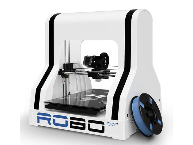ROBO 3D A1-0002-000 Improved R1 Plus 10x9x8-Inch ABS/PLA 3D Printer, White (Refurbished, Open Retail Box)