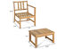 Costway 3 in 1  Patio Table Chairs Set Solid Wood Garden Furniture - Natural Teak