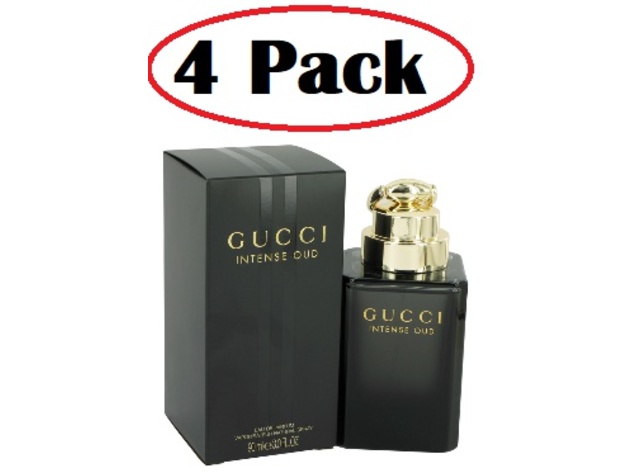 4 Pack of Gucci Intense Oud by Gucci Eau De Parfum Spray (Unisex) 3 oz