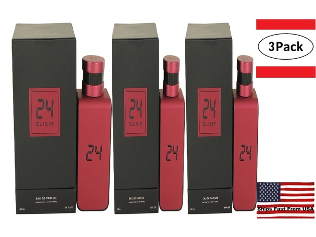 3 Pack 24 Elixir Ambrosia by ScentStory Eau De Parfum Spray (Unixex) 3.4 oz for Men