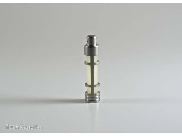 TEC-S3 Stainless Steel Embrite Glow Fob Bead Blasted Stainless Steel