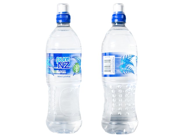 Pure NZ 100% Natural Artesian Water, from New Zealand - 750mL Recycled Bottle (12 Pack), 25.4 FL Oz