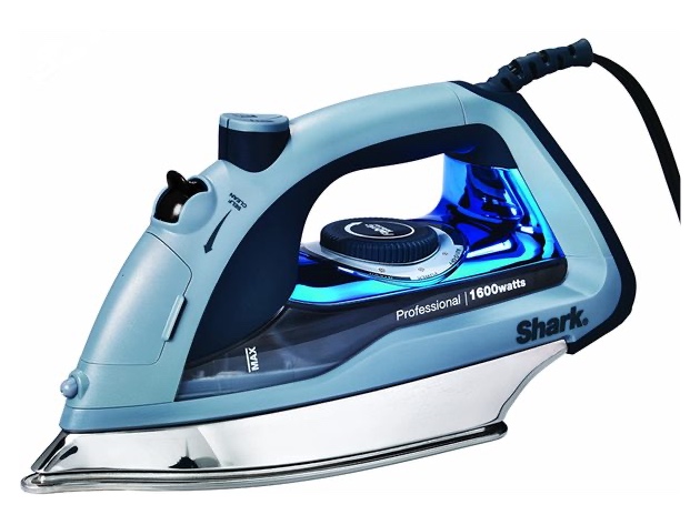 Shark Professional, Garment Steamer with Auto-Shut Off and Stainless Steel Soleplate, 1600 Watts Electric Steam Iron, Blue (New Open Box)