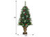4 Foot Snowy Christmas Entrance Tree w/ Pine Cones Red Berries & Glitter Branches