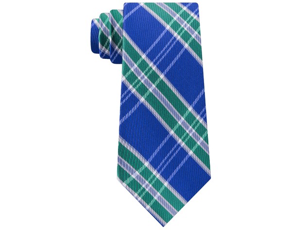 Tommy Hilfiger Men's Vincent Plaid Tie Green Size Regular